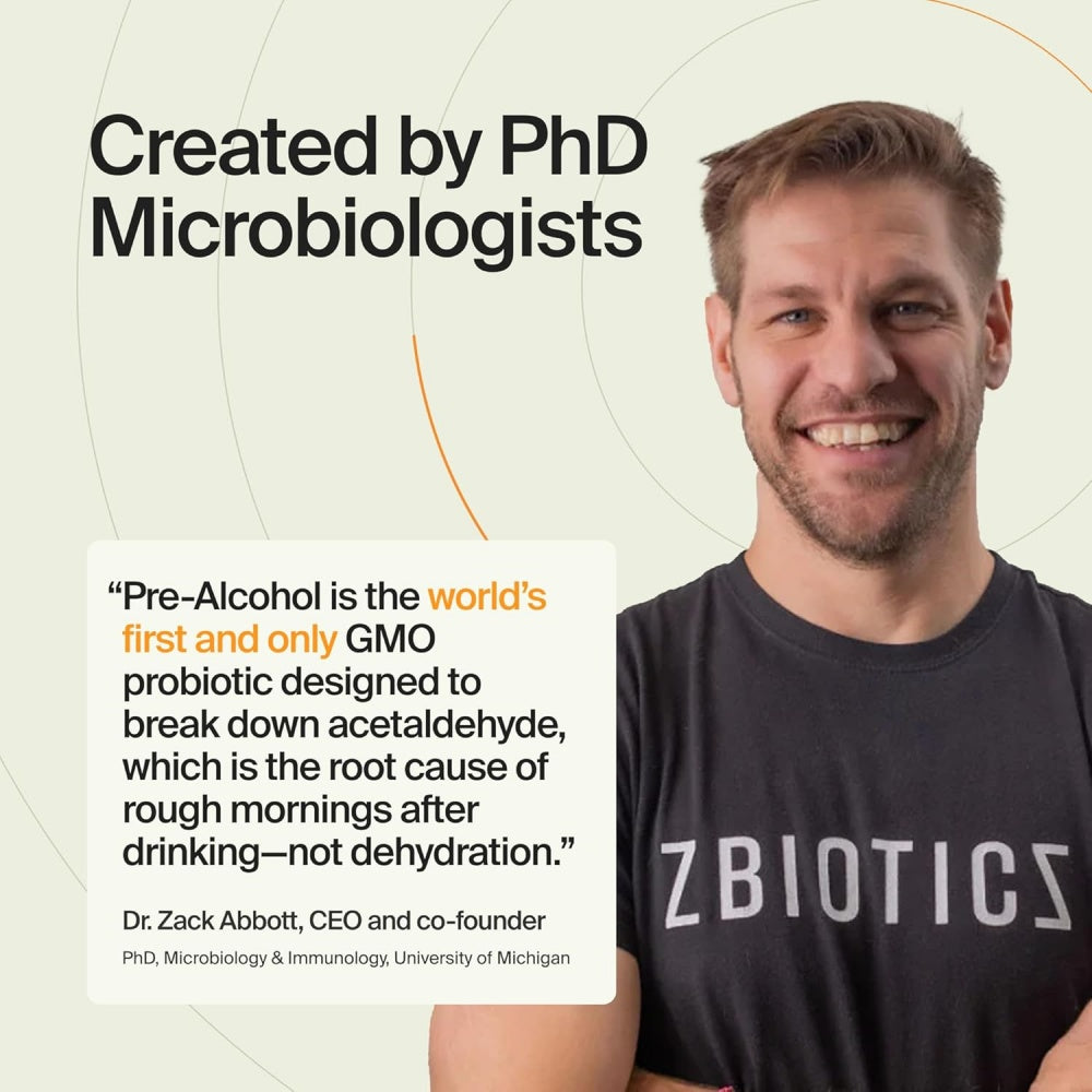 ZBiotics — Feel Better After Drinking, Wake Up Refreshed, Science-Backed, Patented Probiotic for Easier Mornings, Travel-Friendly, 6-Pack of 0.5 Fl Oz Bottles